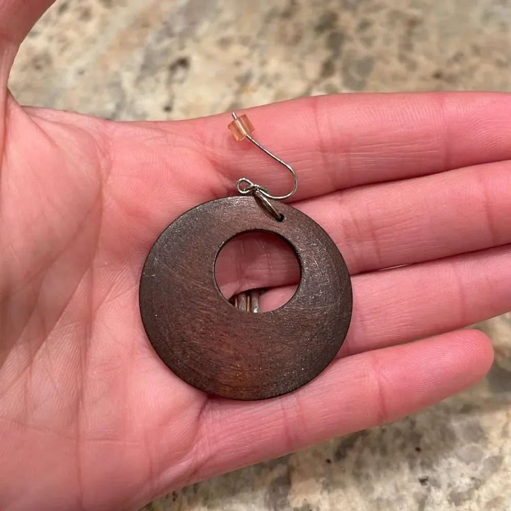 Chocolate Wood one earring